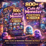 800+ Cute Ai Monster Posters Bundle