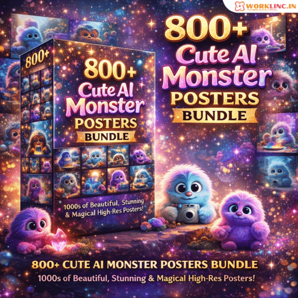 800+ Cute Ai Monster Posters Bundle