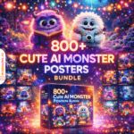 800+ Cute Ai Monster Posters Bundle - Image 2